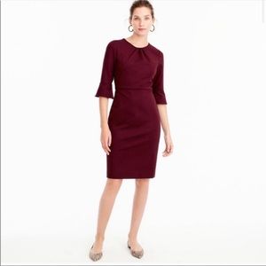 J Crew Ponte Knit Sheath Dress Burgundy Red - Size 2